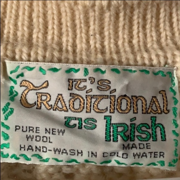 100% Irish Wool Cream Cardigan - Picture 2 of 3